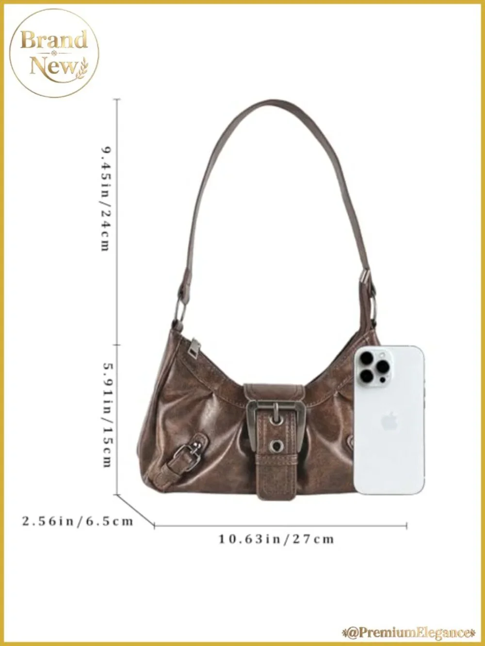 Y2K Crescent Hobo Shoulder Bag Vegan Leather Purse for Women